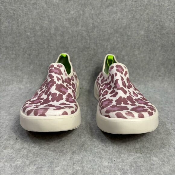 Oofos Oomg Eezee Low Womens Shoes Size 5 Pink Leopard Slip On Sneakers - used - Picture 4 of 13